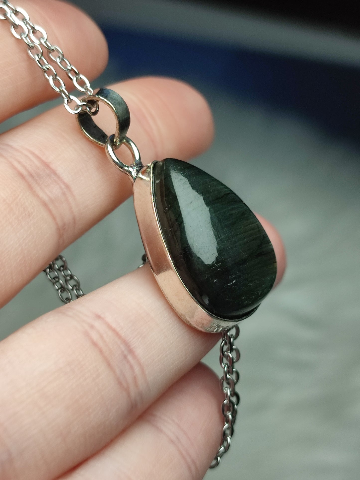 Collar labradorita baño de plata TS23