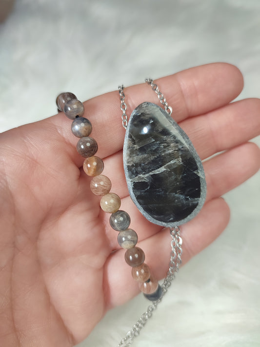 Conjunto piedra luna negra n° 32