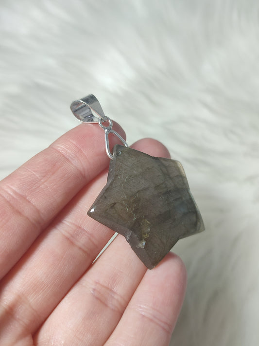 Colgante baño de plata con labradorita ⭐ 2