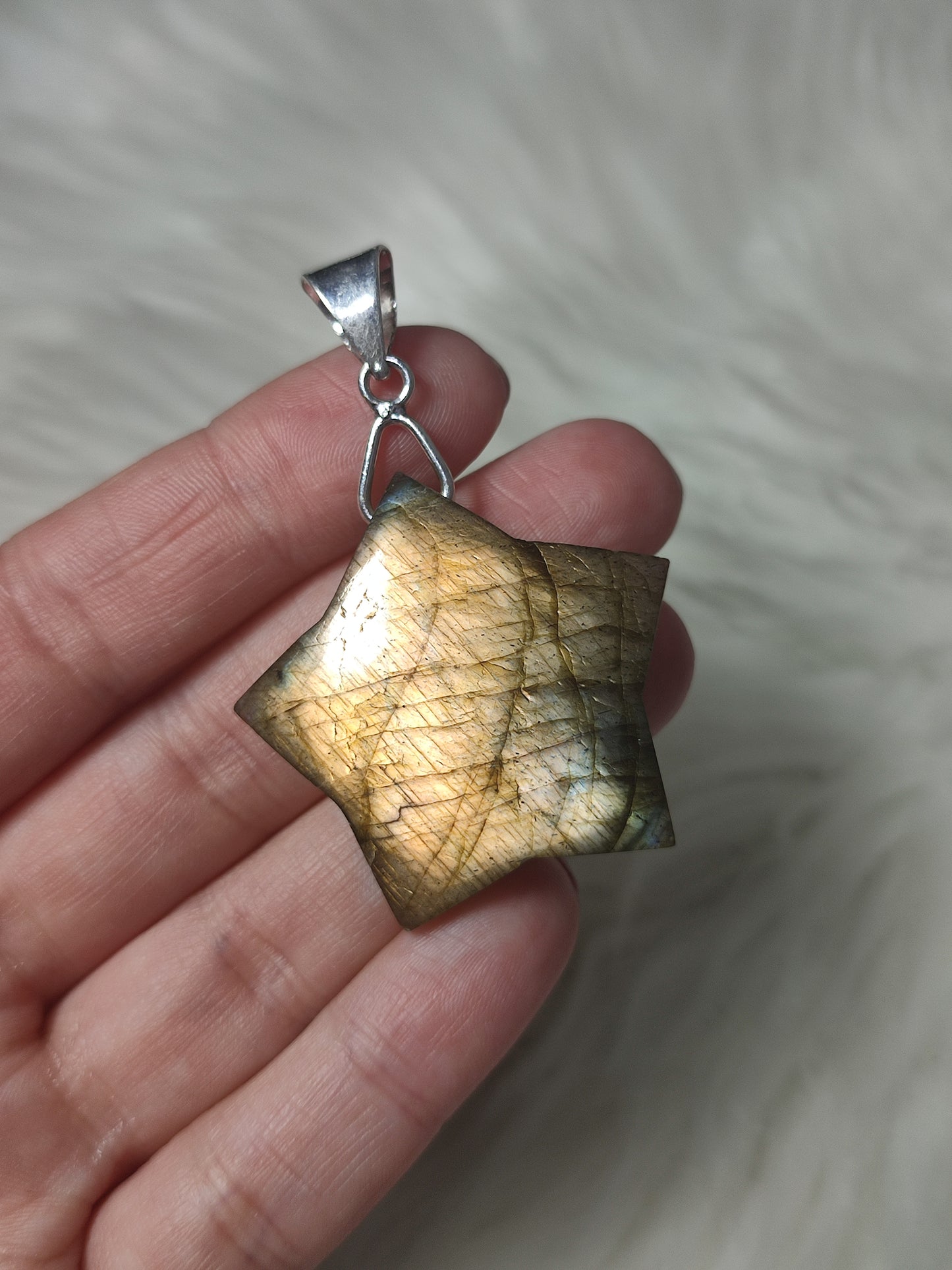 Colgante baño de plata con labradorita ⭐ 2