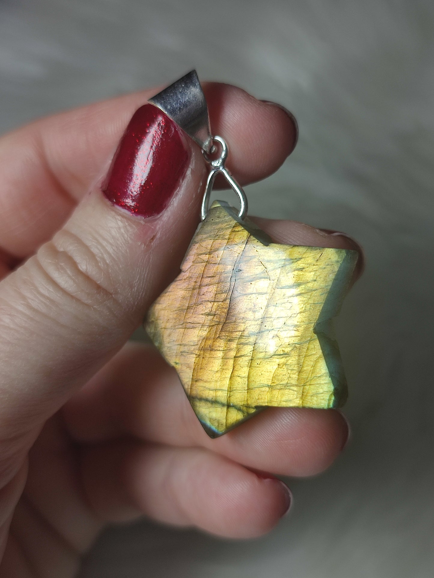 Colgante baño de plata con labradorita ⭐ 1