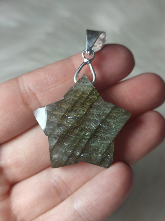 Colgante baño de plata con labradorita ⭐ 1