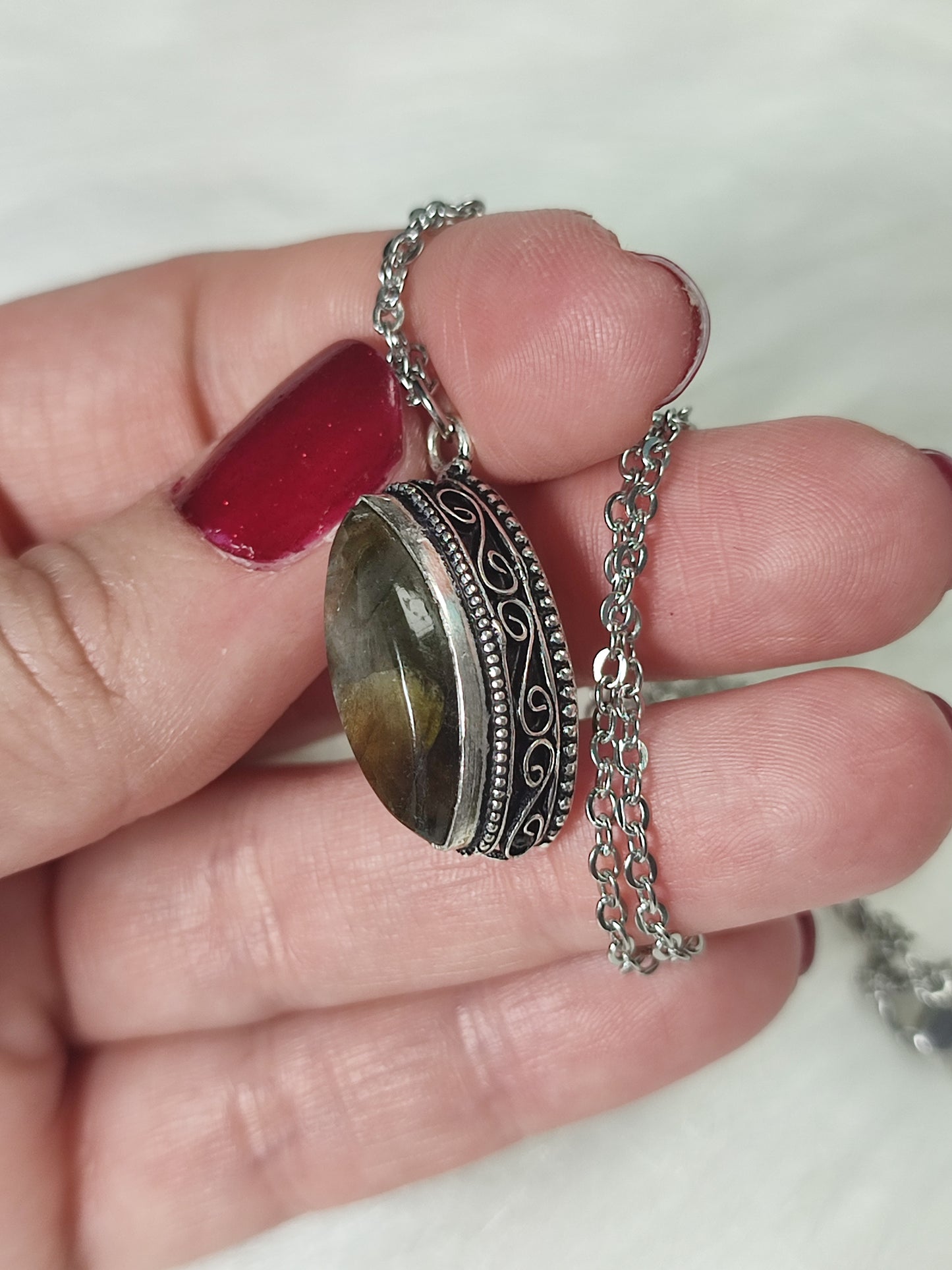 Colgante baño de plata y labradorita 321