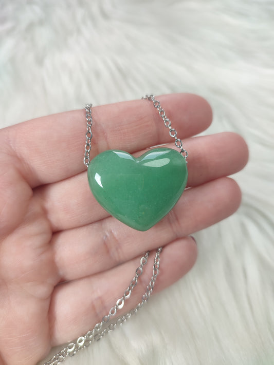 Collar corazón aventurina verde