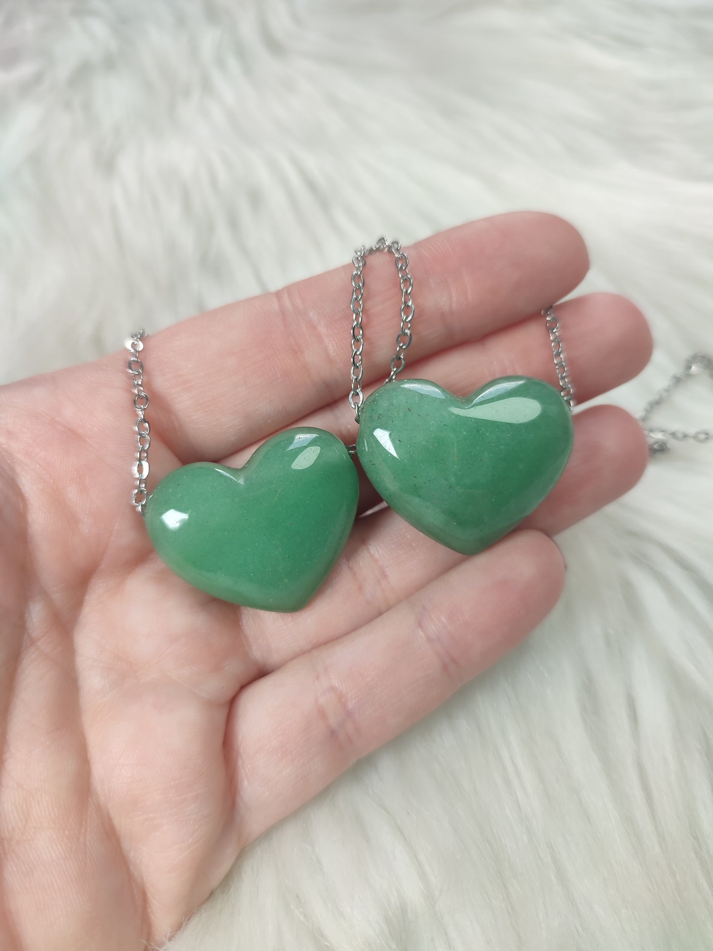 Collar corazón aventurina verde