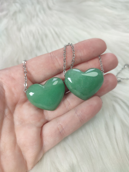 Collar corazón aventurina verde