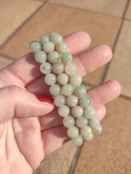 Pulsera elástica esferas de jade - 8 mm