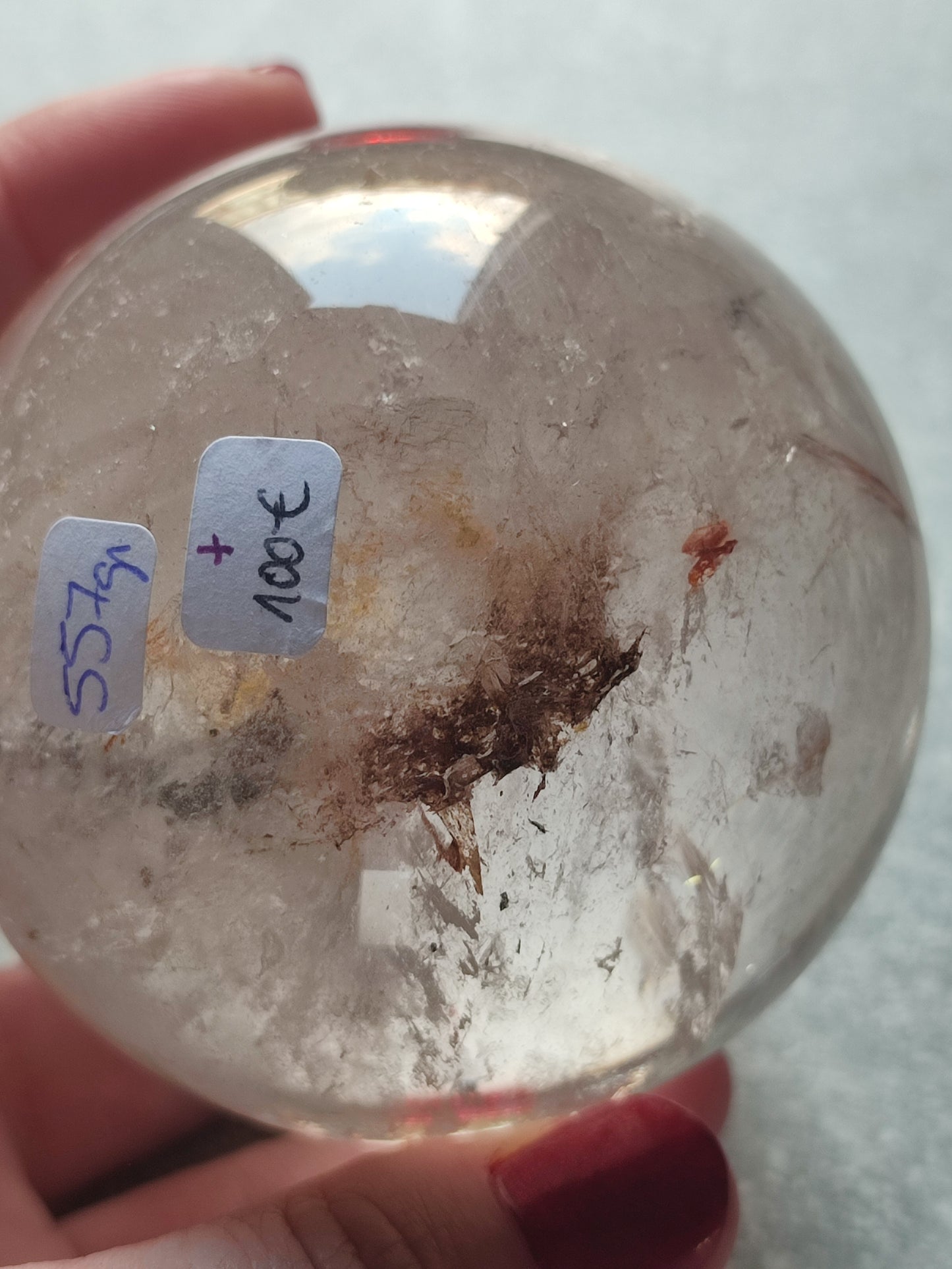 Gran Esfera cuarzo con inclusiones 557 gr