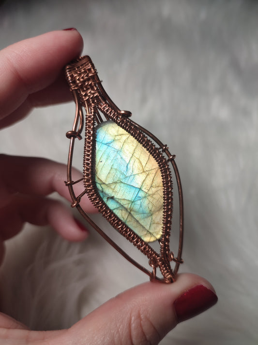 Colgante bronce con labradorita flash PAL2