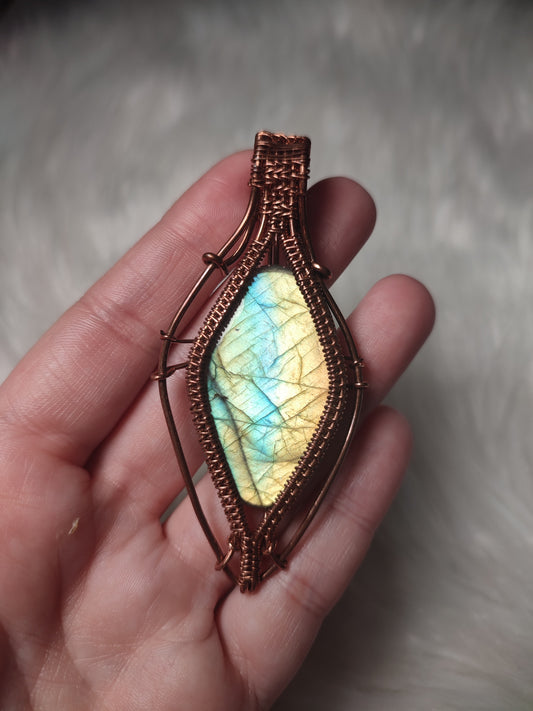 Colgante bronce con labradorita flash PAL2