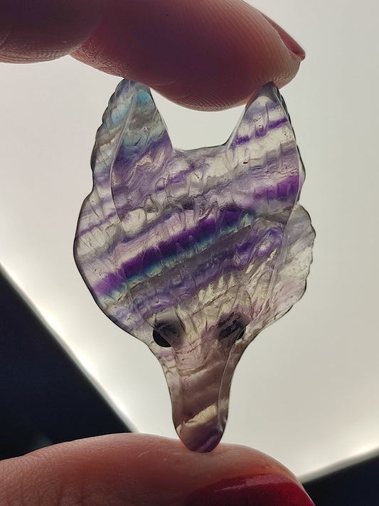 Colgante lobo - Kitsune en fluorita