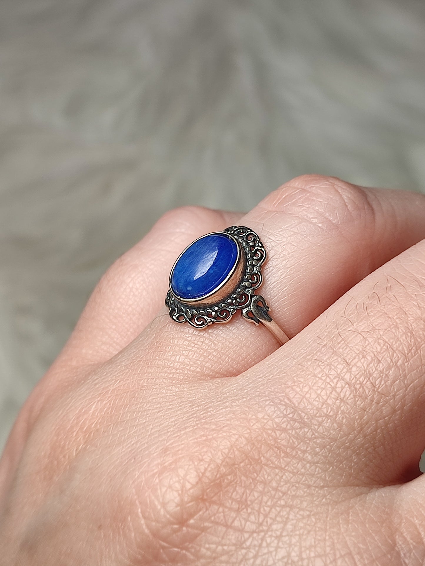 Anillo plata de ley 925 con cianita azul - Mod 2