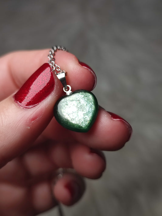 Colgante de plata 925 con mica verde