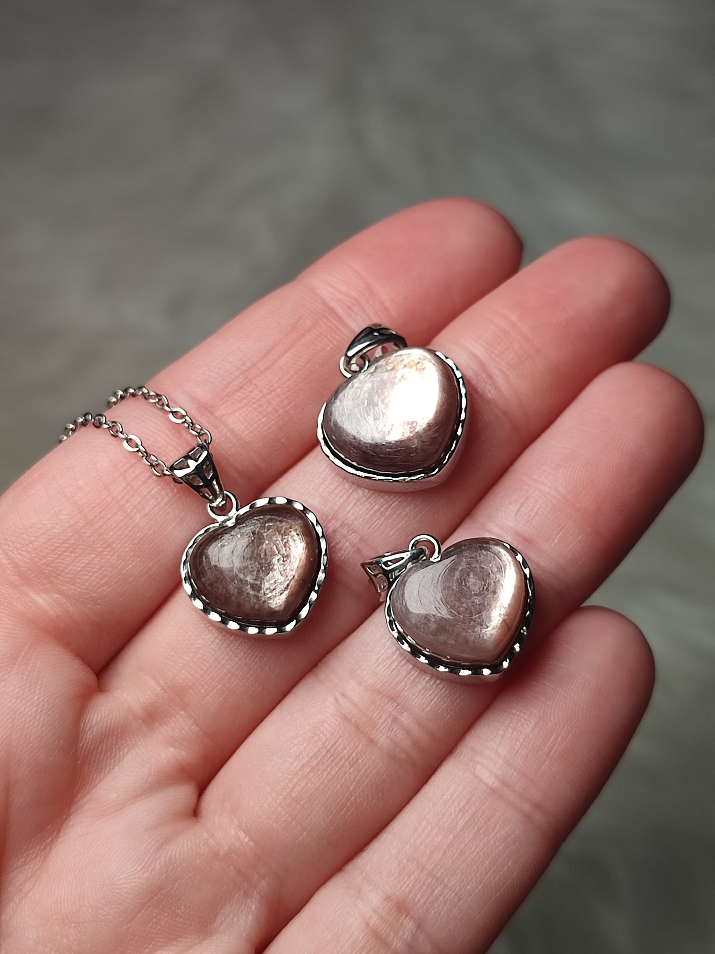 Collar baño plata con mica morada