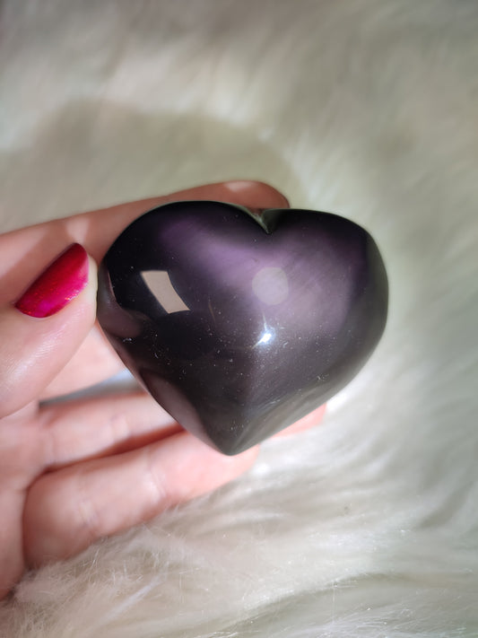 Corazón obsdiana arcoiris