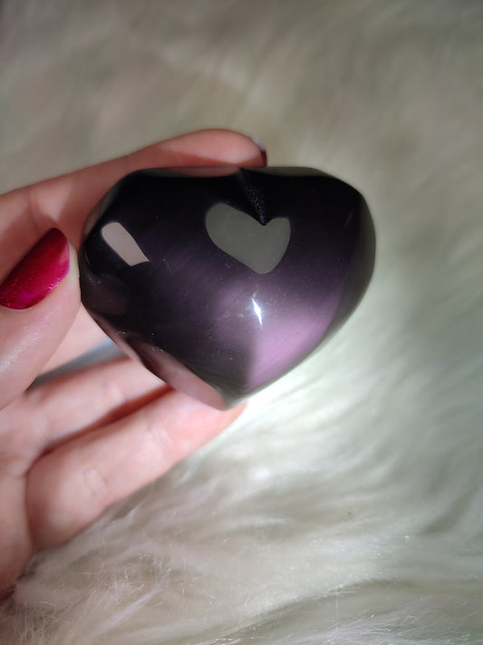 Corazón obsdiana arcoiris