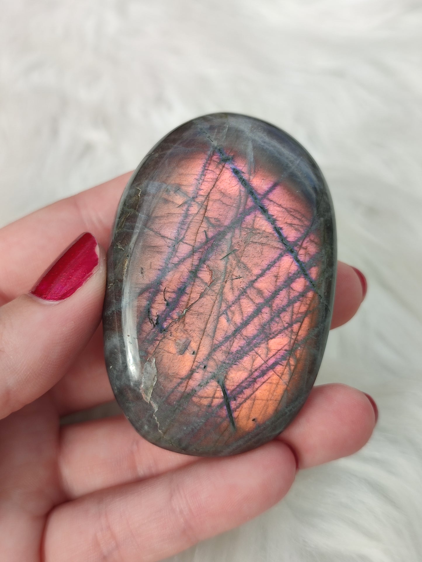 Palmstone rodado grande labradorita multicolor 💜❣️