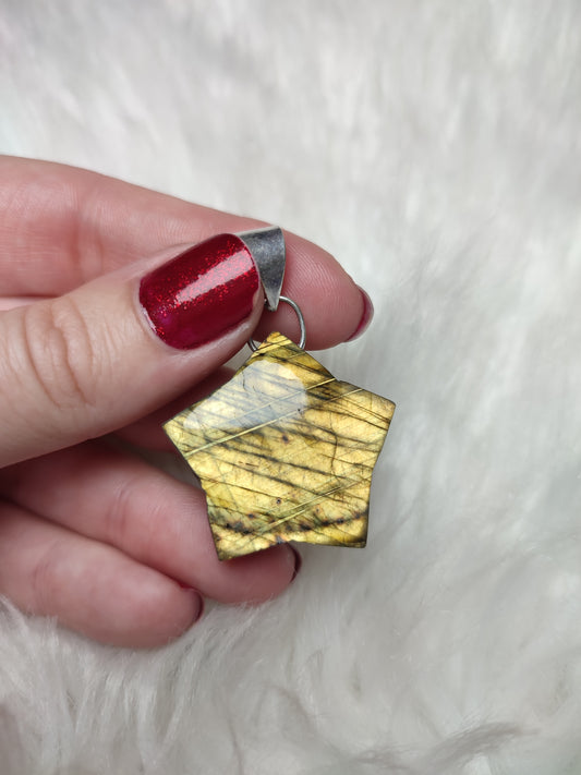 Colgante estrella baño de plata con Labradorita n° 13