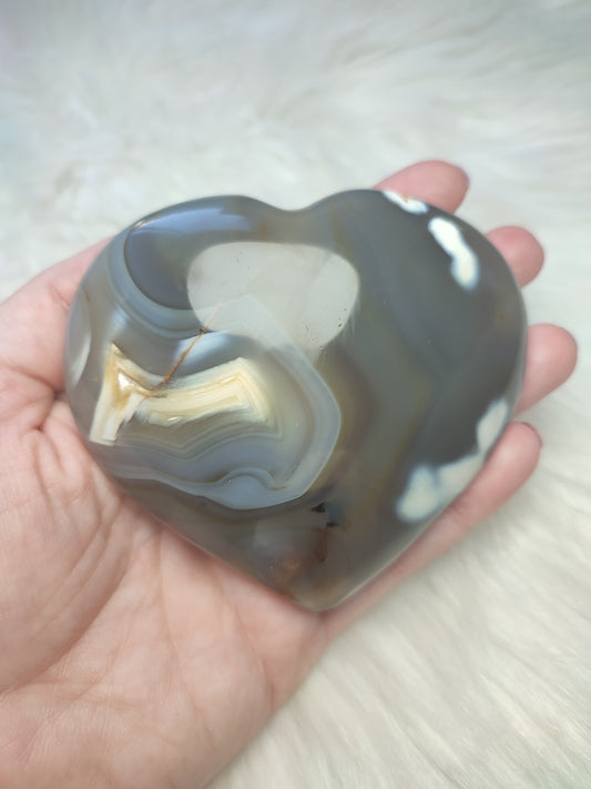 Corazón ágata orca 312 gramos