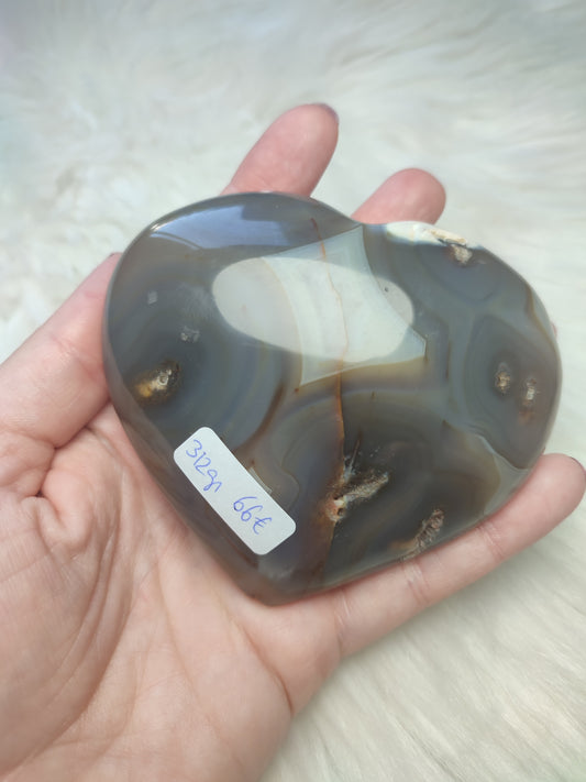 Corazón ágata orca 312 gramos