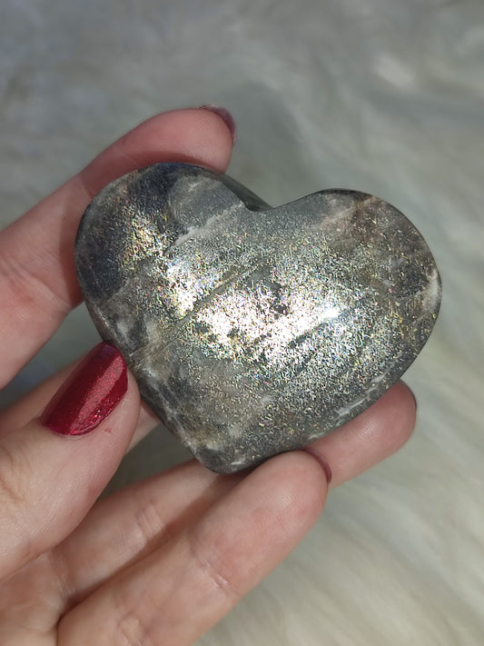 Corazón piedra luna latticce