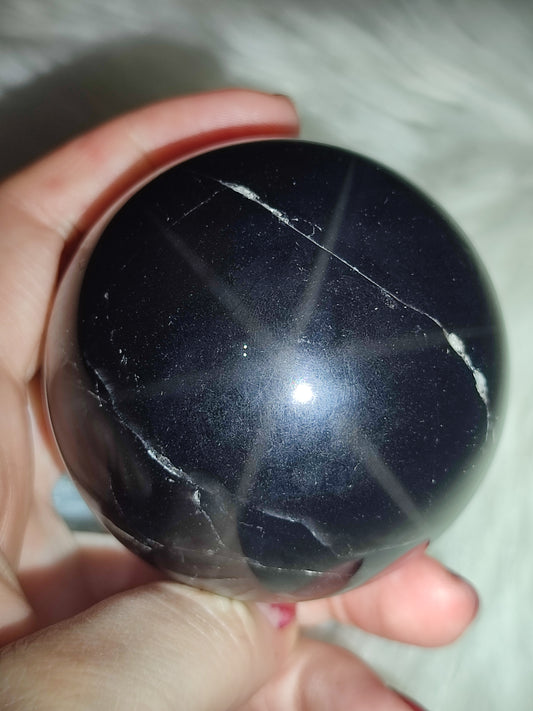 Esfera cuarzo negro con star 358 gramos - ver vídeo