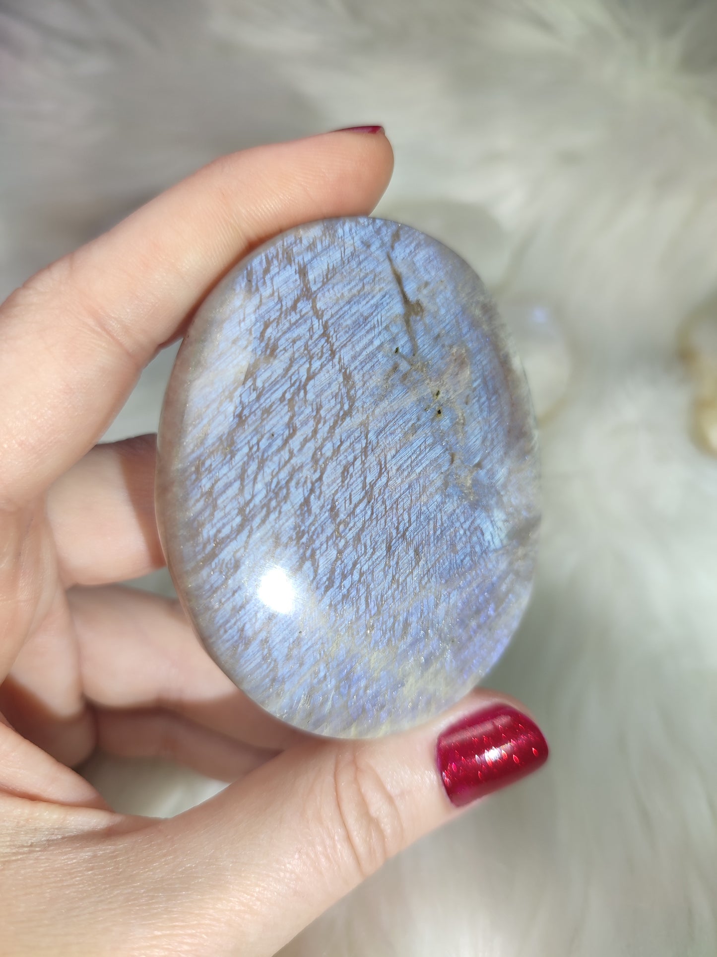 Gran rodado piedra luna y piedra sol flash - Belomorite