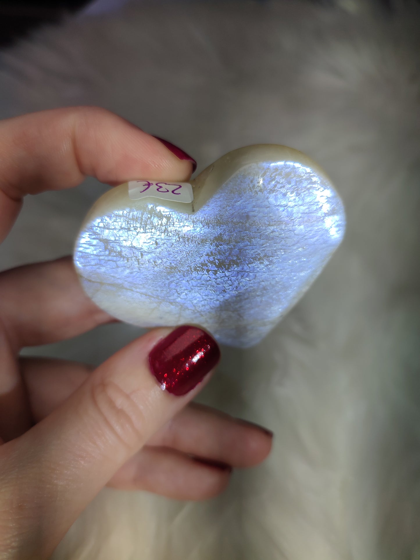 Corazón piedra luna Blanca +