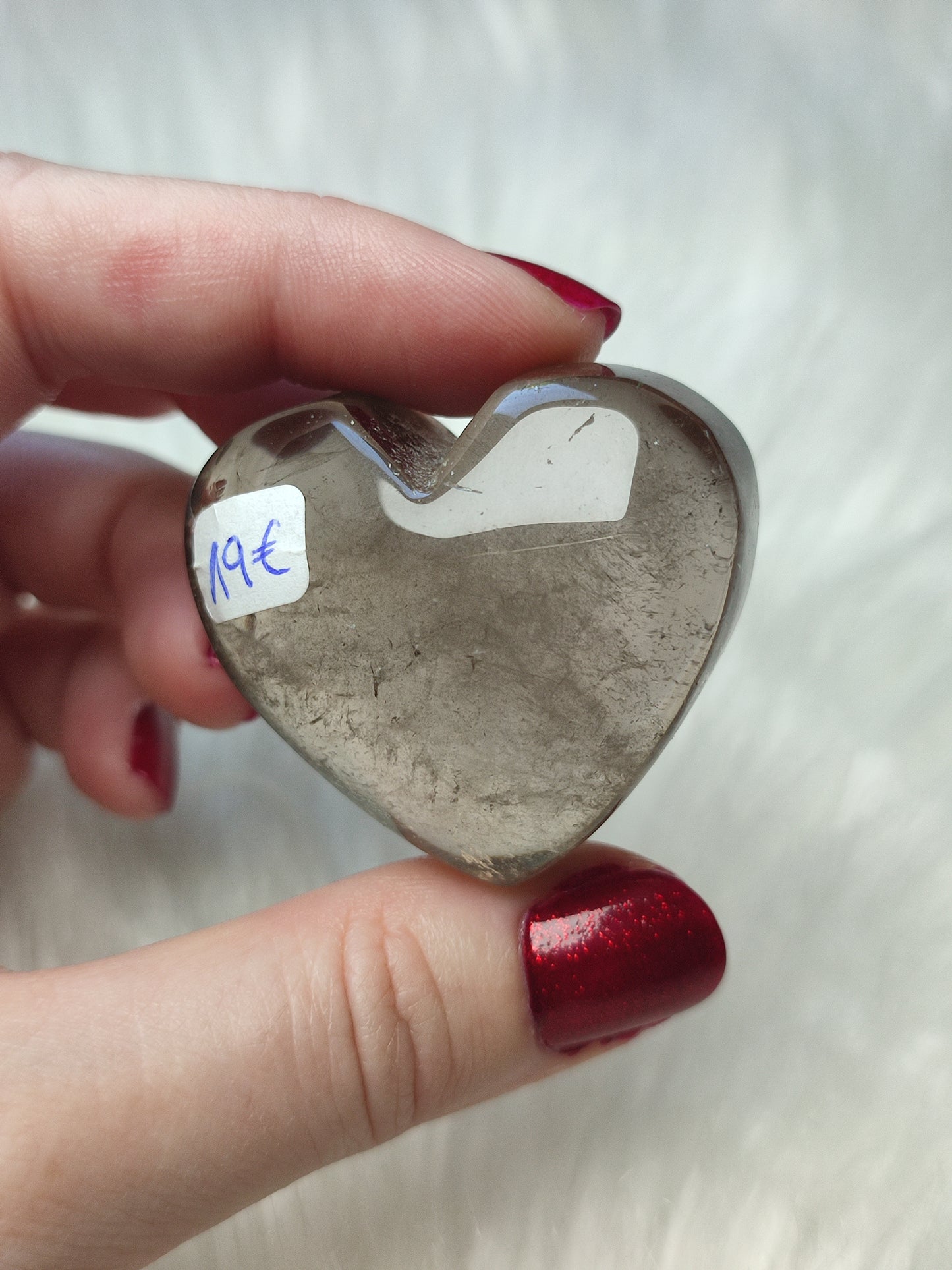 Corazón cuarzo ahumado n°1 ++