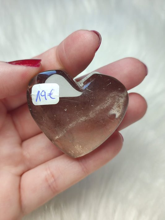 Corazón cuarzo ahumado n°1 ++