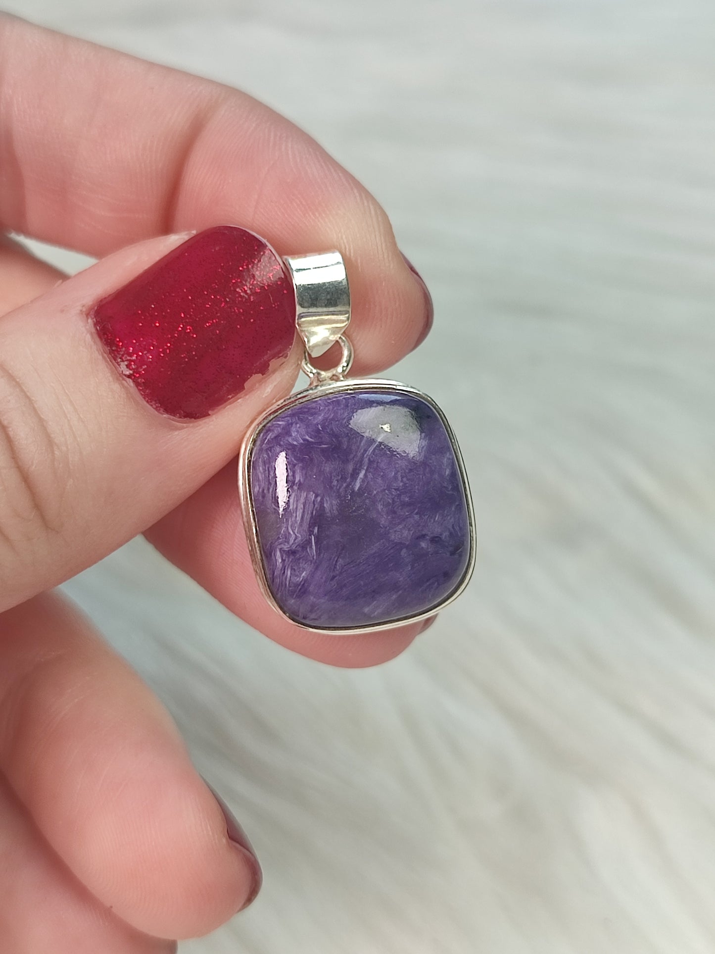 Colgante plata 925 con charoita 524