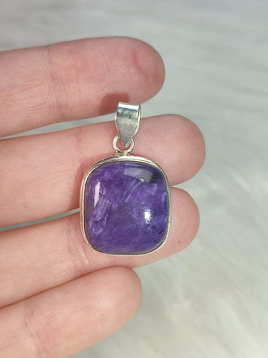 Colgante plata 925 con charoita 524