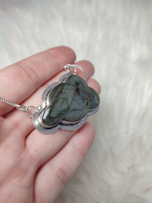 Colgante baño de plata con labradorita - Nube L2