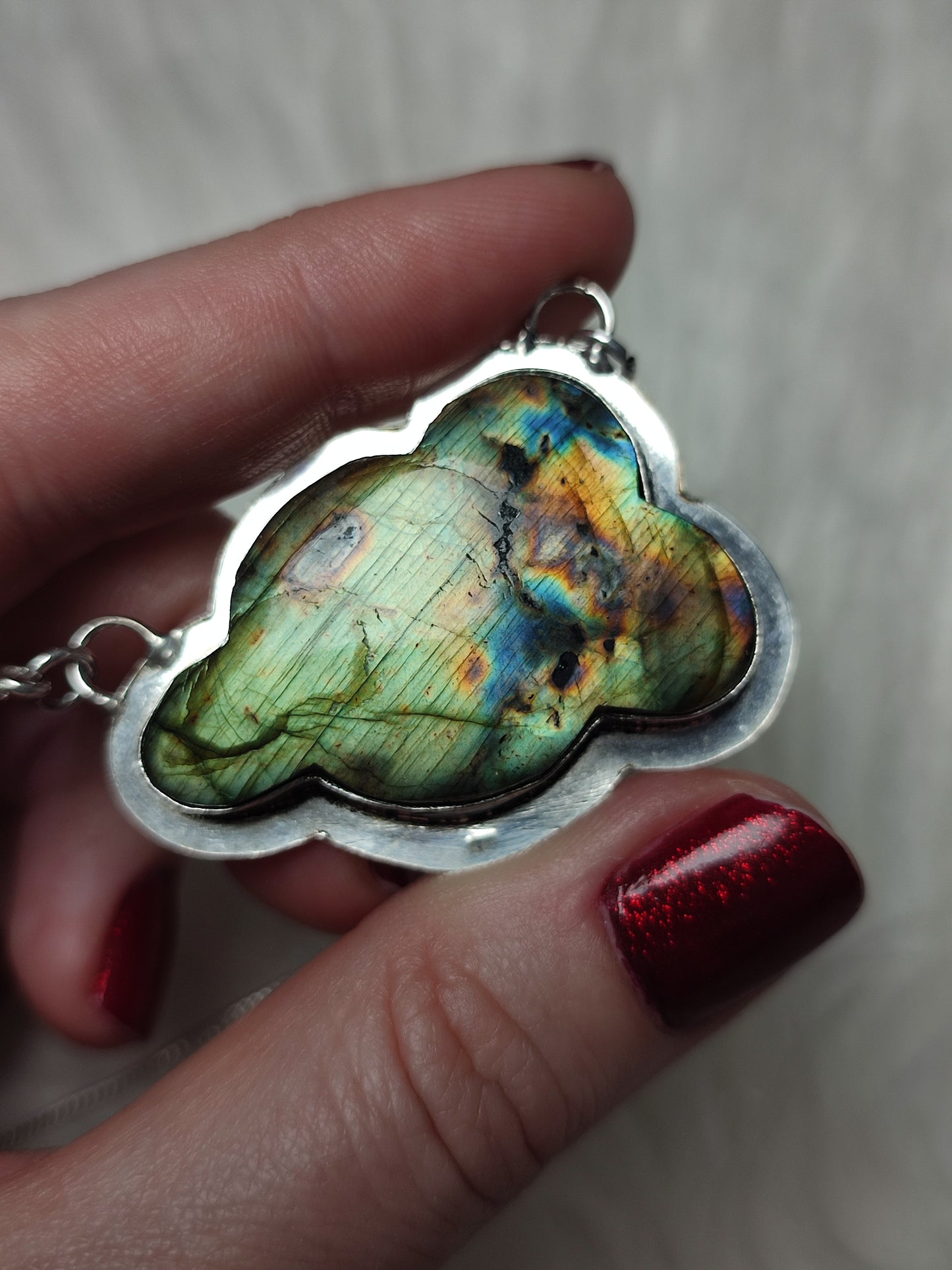 Colgante baño de plata con labradorita - Nube L2