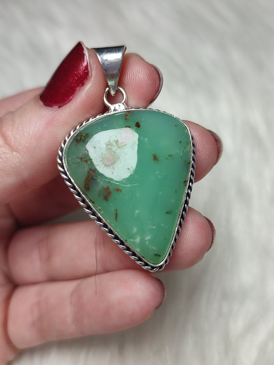 Colgante baño de plata crisoprasa - 133