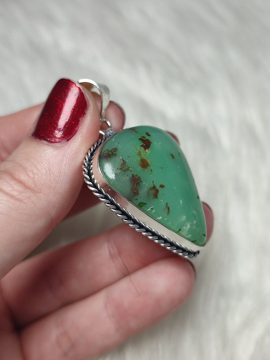 Colgante baño de plata crisoprasa - 133