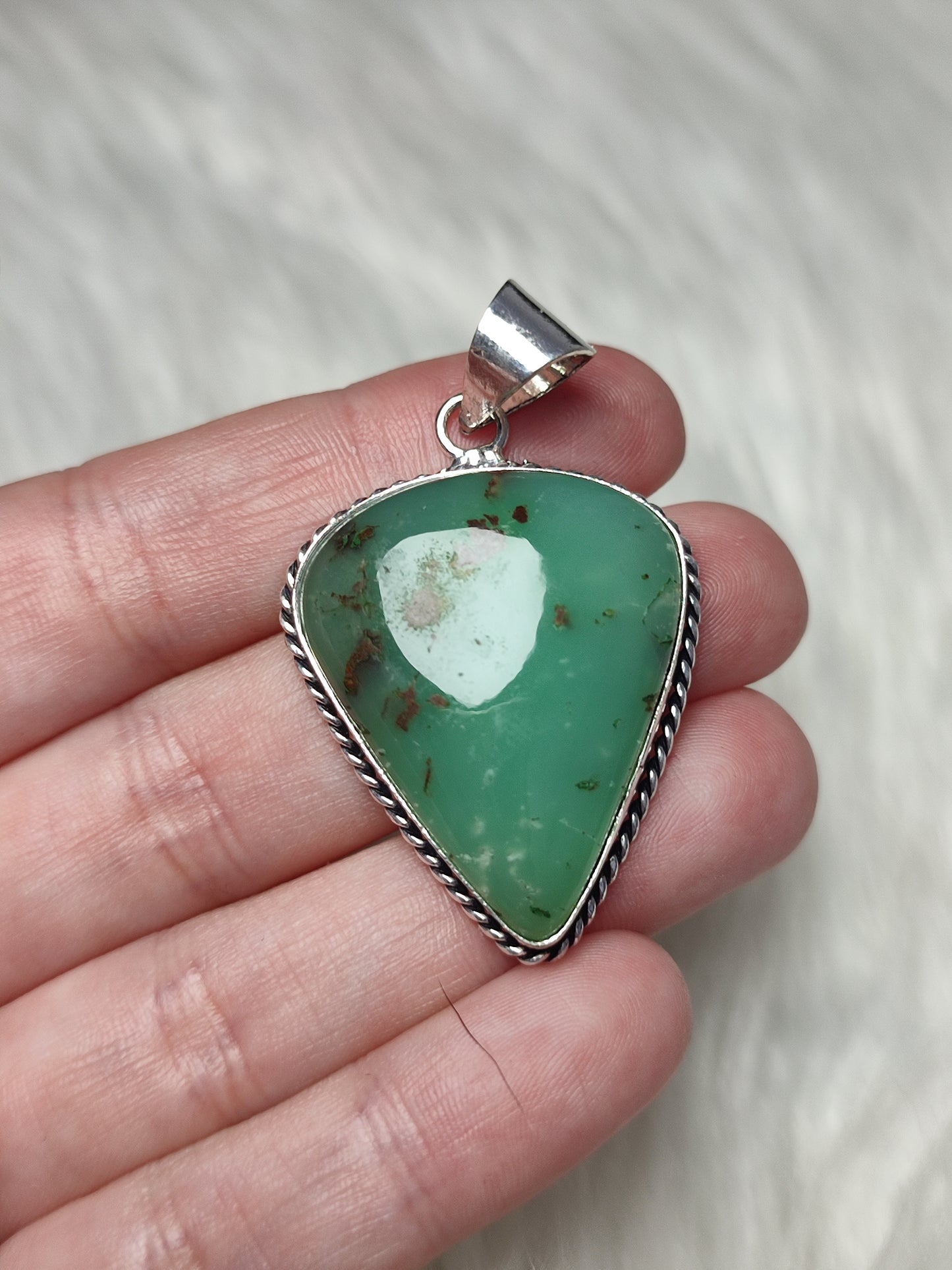 Colgante baño de plata crisoprasa - 133