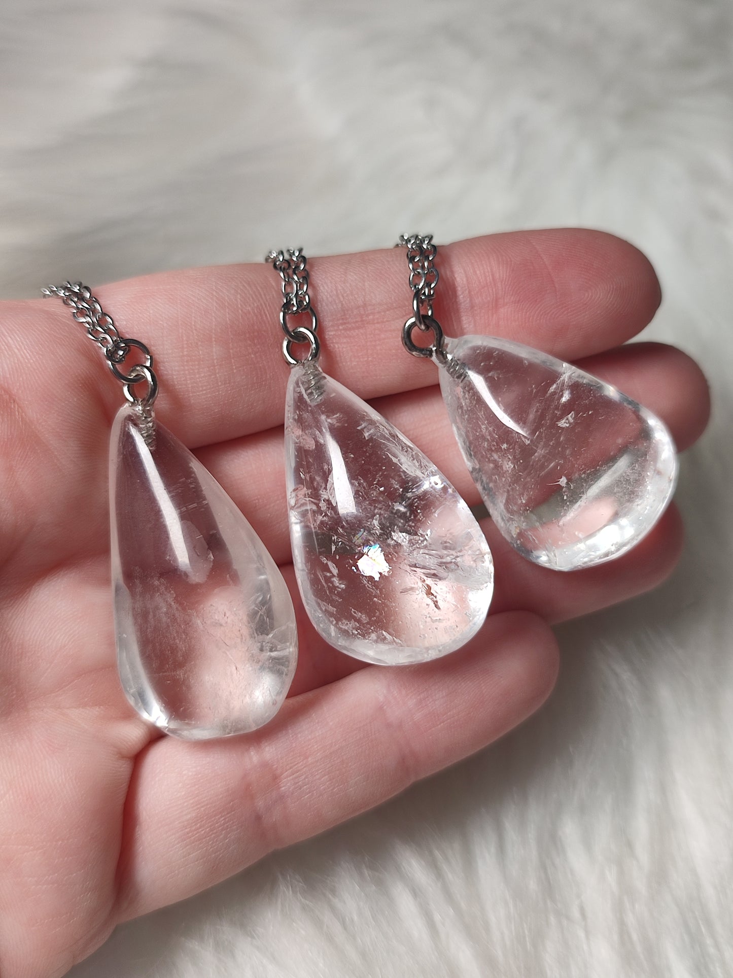 Collar gota cuarzo cristal