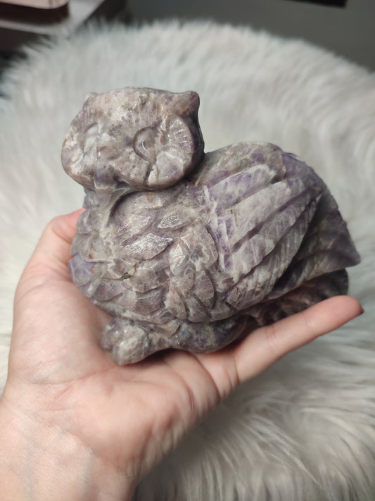 Búho amatista chevron 1027 gramos