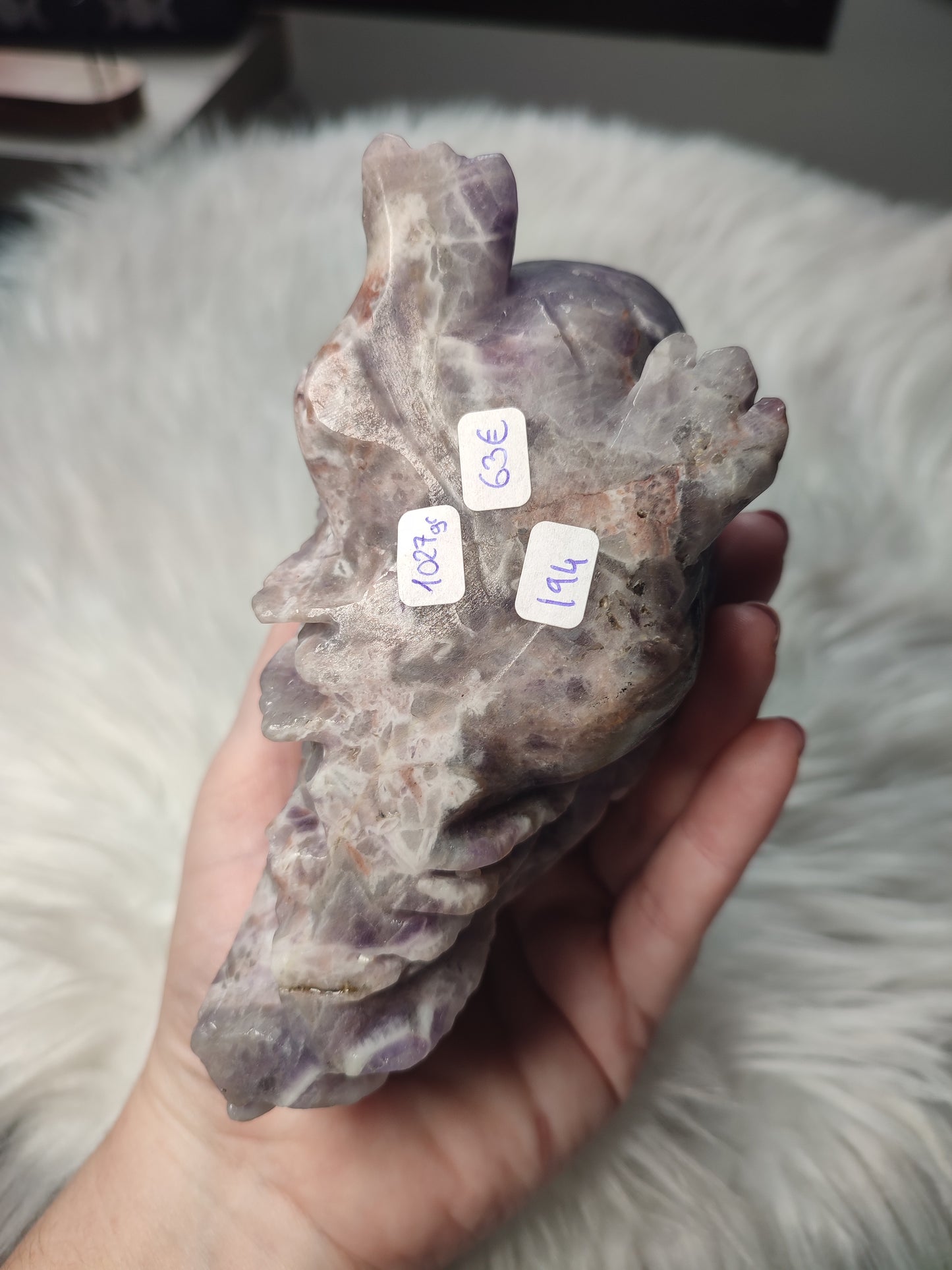 Búho amatista chevron 1027 gramos