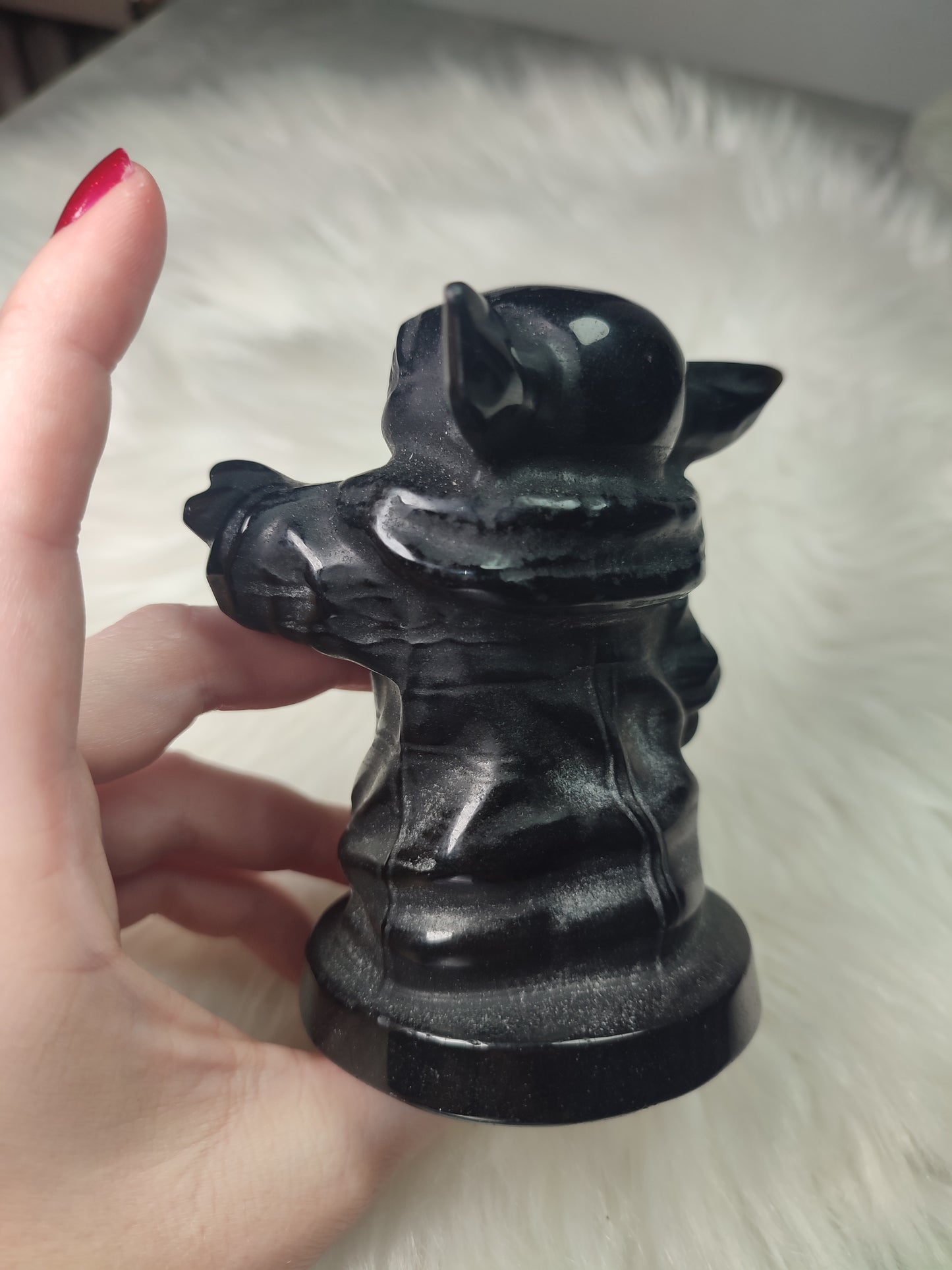 Grogu - Mini Yoda Star Wars en Obsidiana negra 505 gramos