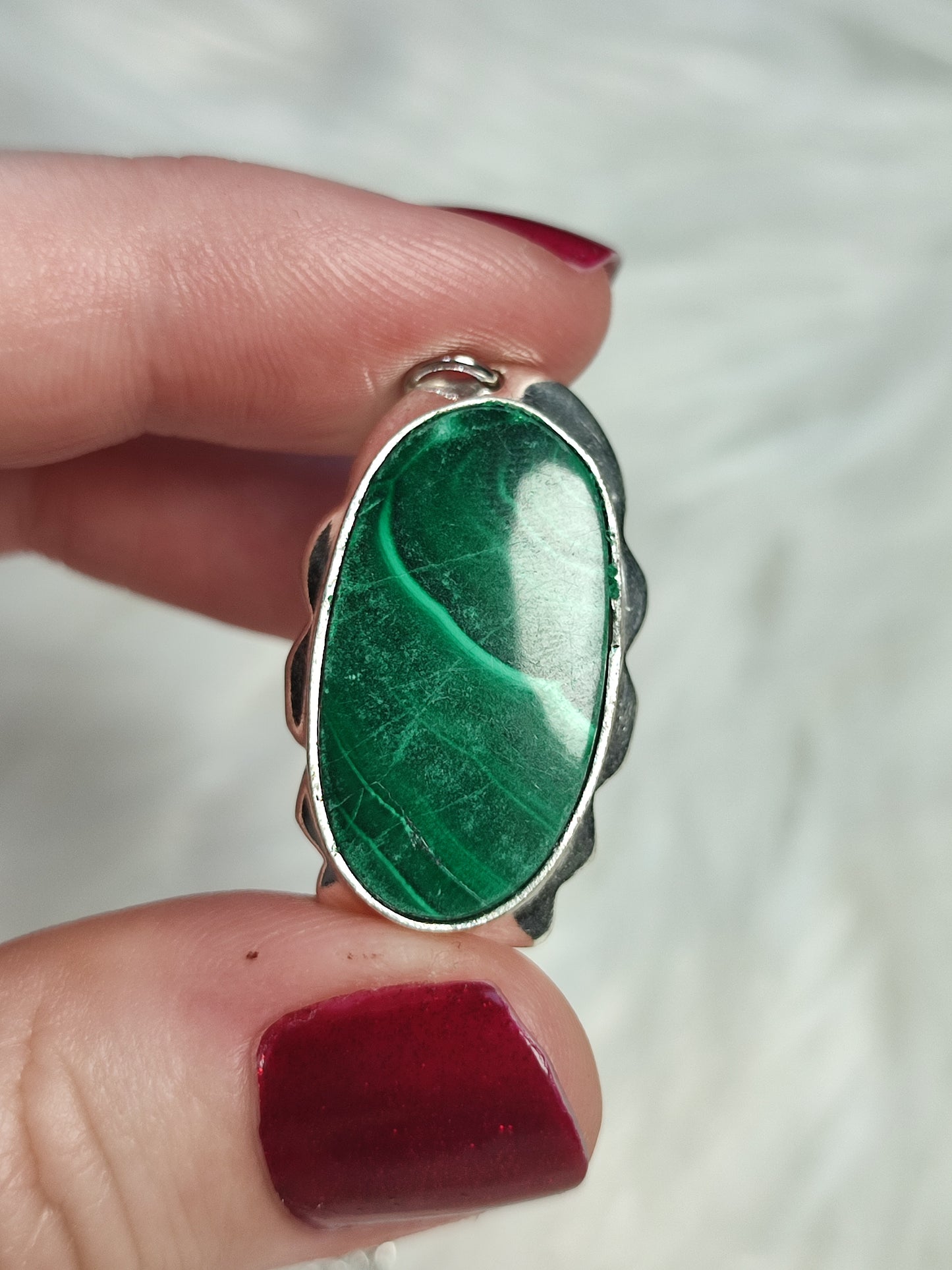 Colgante baño de plata y malaquita 103