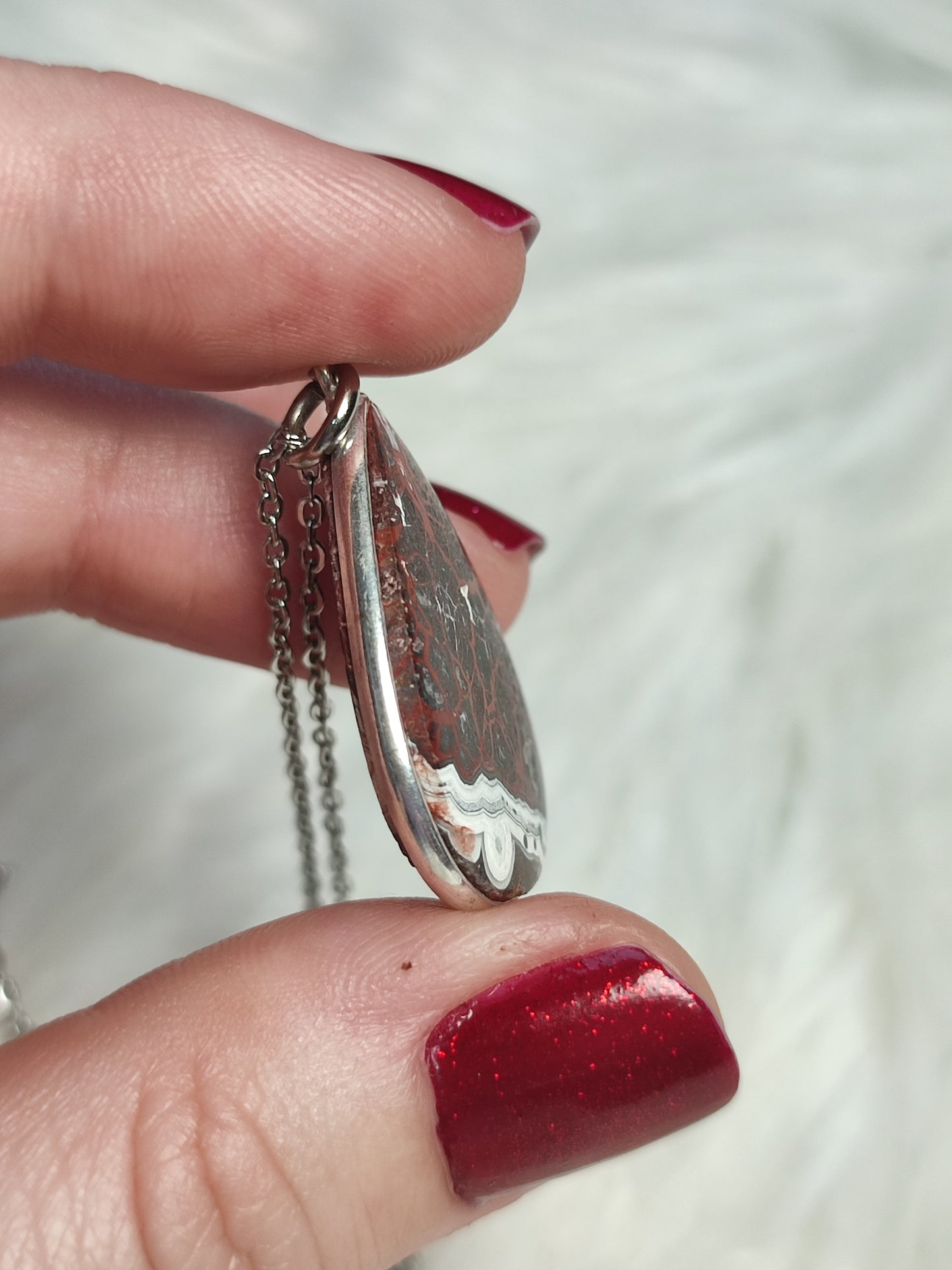 Colgante baño de plata y ágata mejicana 101