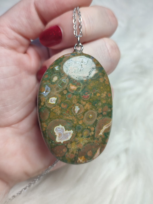 Colgante acero con riolita 11