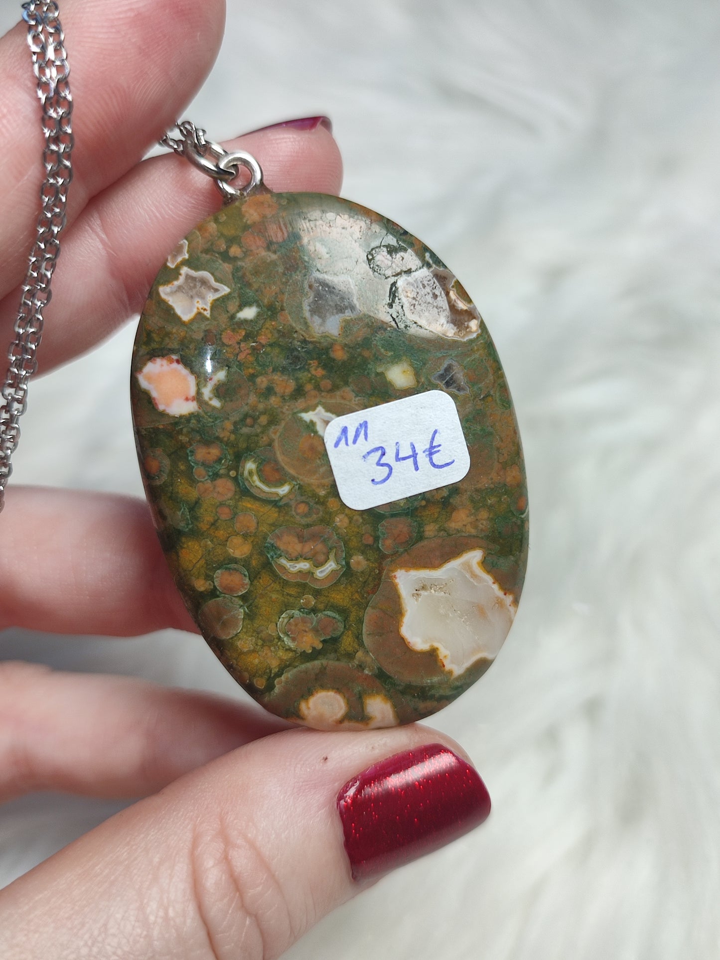 Colgante acero con riolita 11