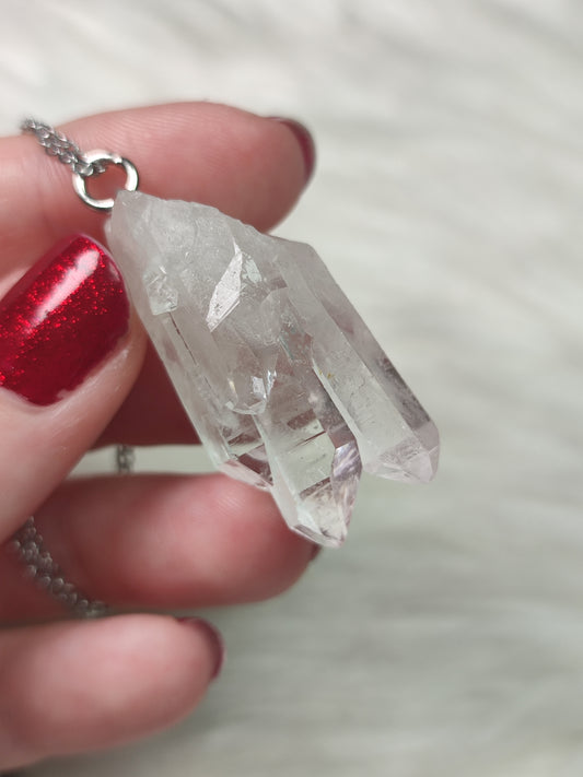 Collar drusa puntas cuarzo cristal n°101