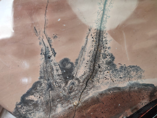 Plato Decorativo jaspe chino con peana 2.023 gramos