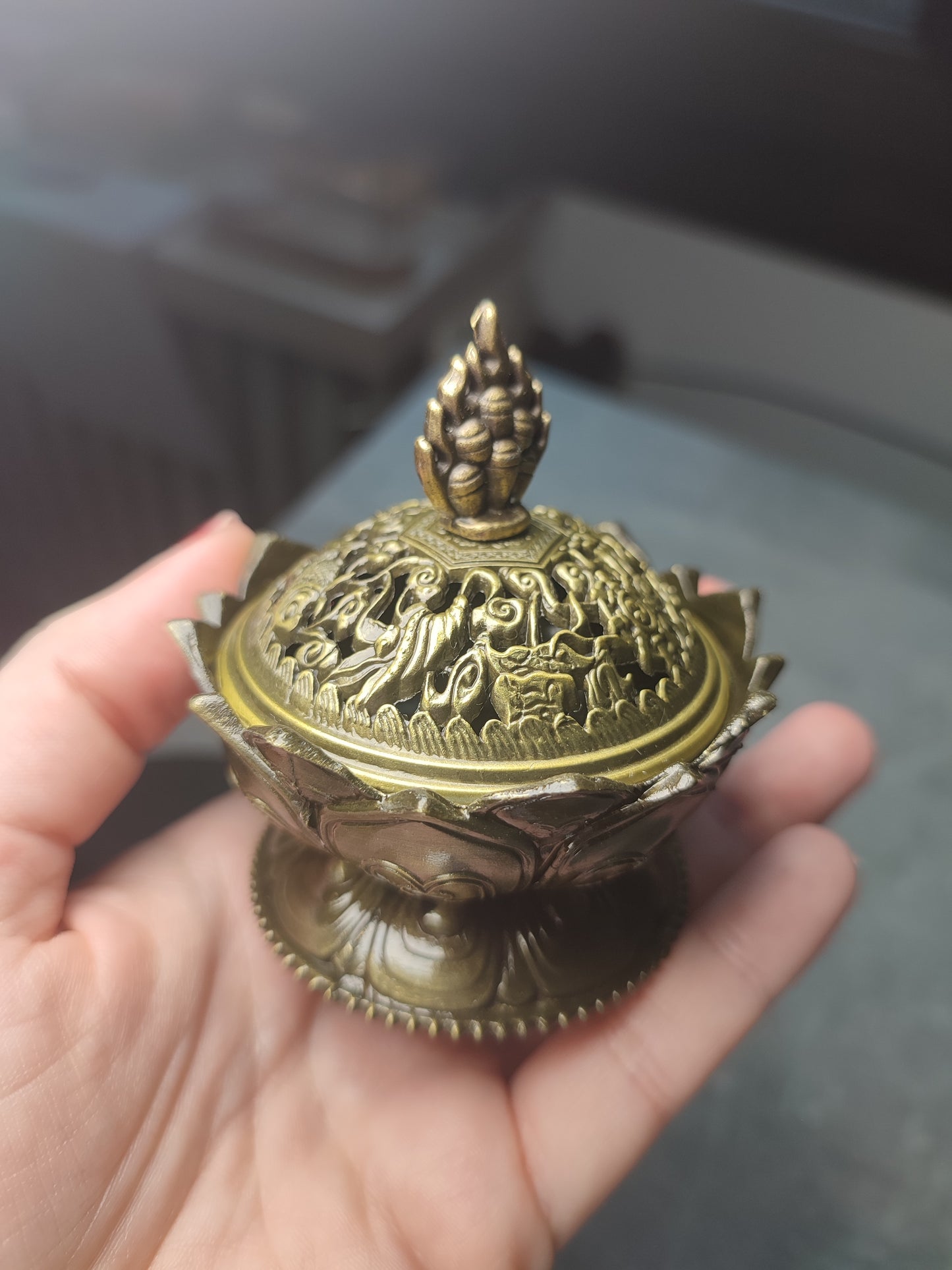 Quemador Flor De Loto Metálico.