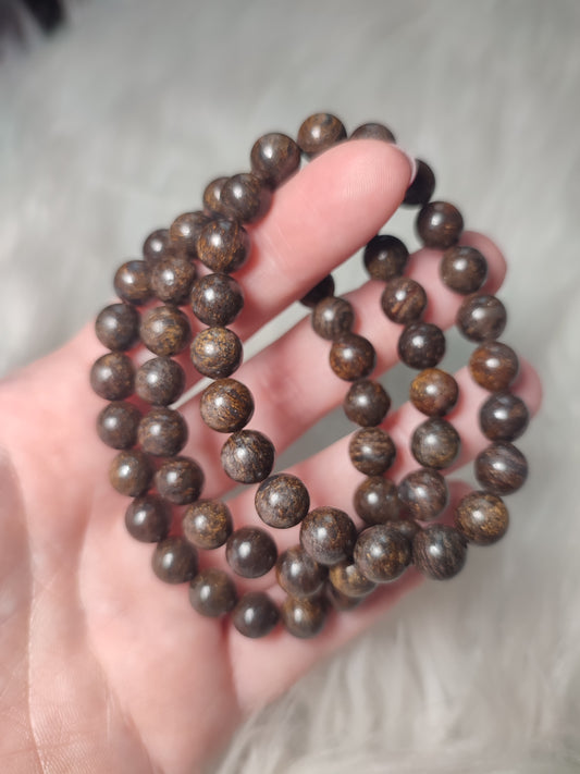 Pulsera elástica bola broncita 8 mm