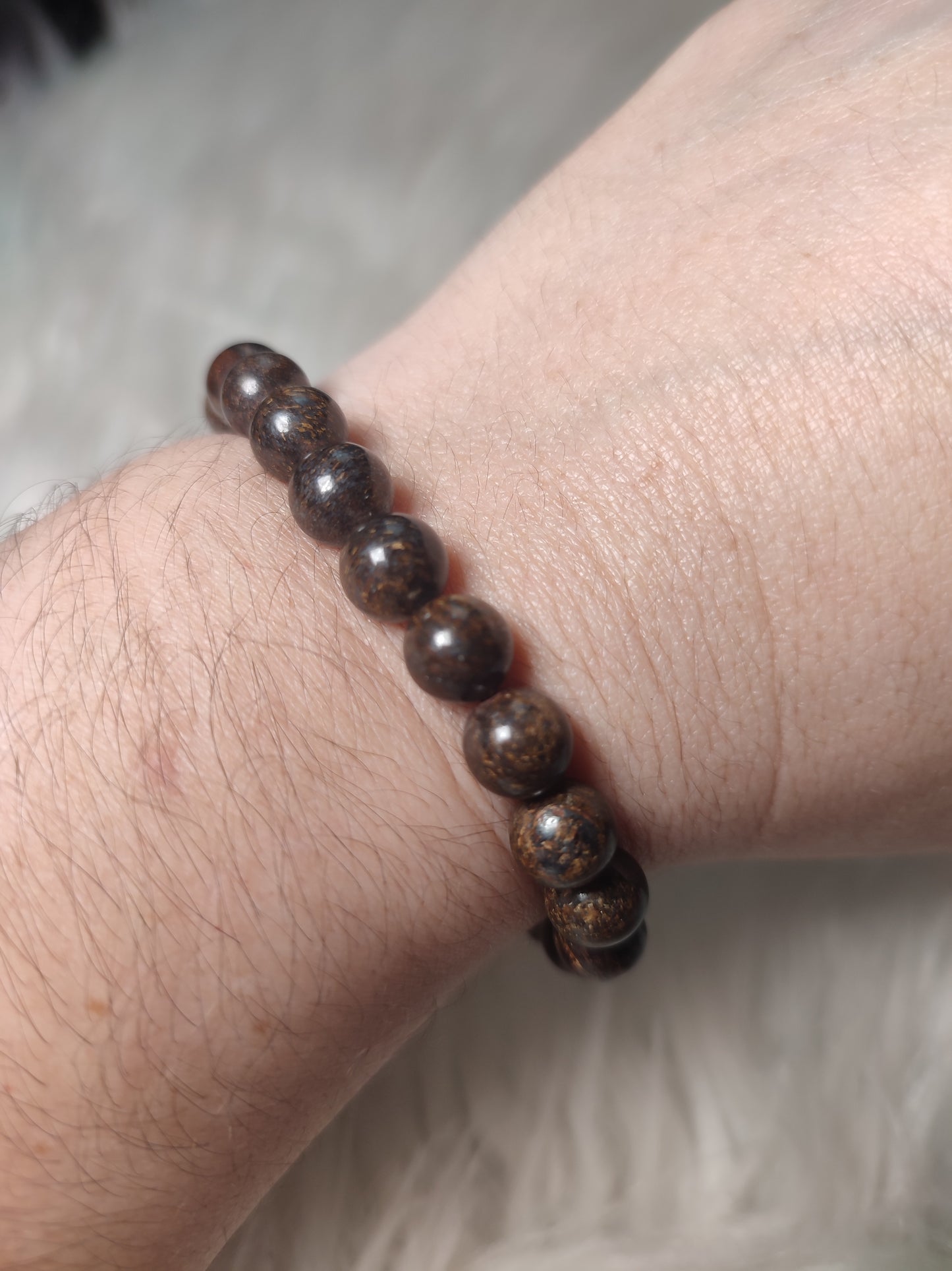 Pulsera elástica bola broncita 8 mm